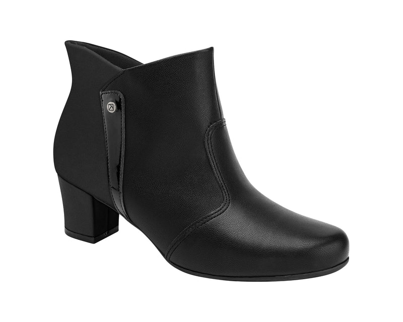 Ref: 110168-028 Piccadilly Ankle Boot - Black Mid-Heel Boots: Made in Brazil with Precision Fit and Blister-Free Design