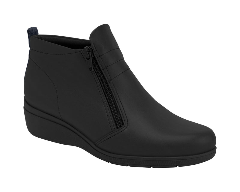 Expertly made in Brazil, the 117100-13 Piccadilly Wedge Ankle Boot - Soft Black Napa guarantees both style and comfort.