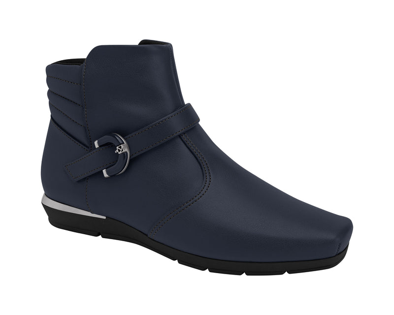 Try out the luxurious comfort and style of the 147307-05 Piccadilly Wedge Ankle Boot - Soft Navy Napa, crafted with expertise in Brazil