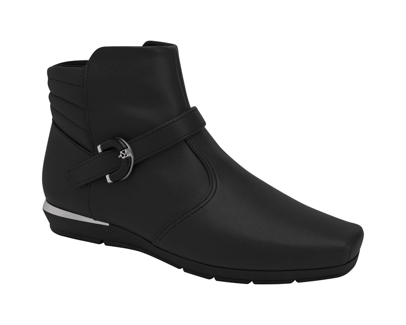 Experience the luxurious comfort and style of the 147307-06 Piccadilly Wedge Ankle Boot in Soft Black Napa