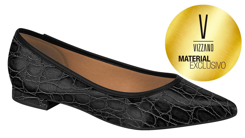 Modare 7064.200 Women Fashion Flat Shoe in Exclusive Croco Black