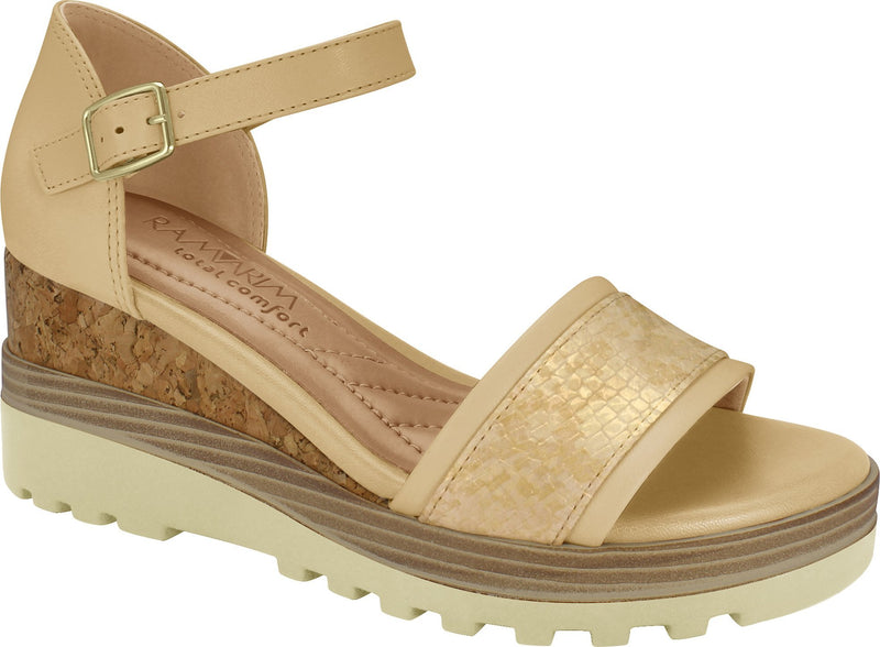 Ramarim 1814205 Women Fashion Comfortable Sandal Platform in Vanilla