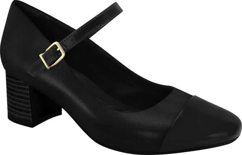 Ramarim 1884206 Women Fashion Comfortable Business Mary Jane Shoe Mid Heel in Black