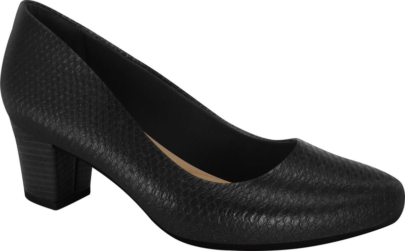 Ramarim 1884252 Women Fashion Comfortable Business Shoe Mid Heel in Piton Black