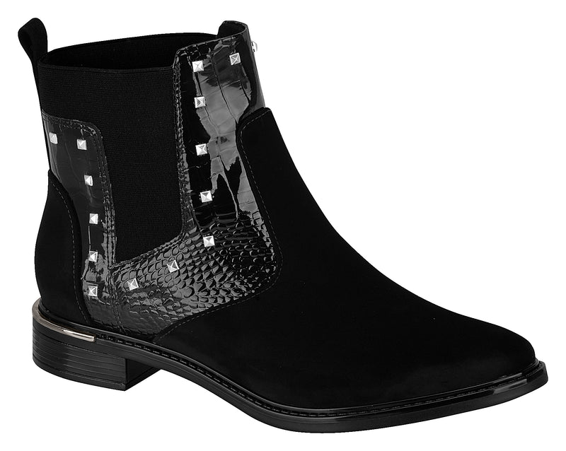 Vizzano Ref 3077.102 Women Fashion Comfy Ankle Boot in Nobuck Suede Glam Black