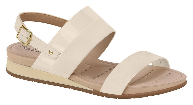 Beira Rio 7113.103-1305 Women Flat Platform Wedge Fashion Summer Comfort Sandal in White