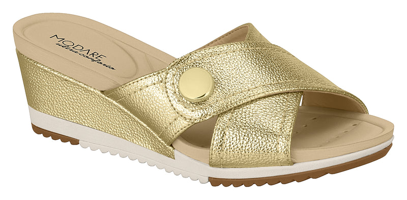 Modare Women Fashion Wedge Slipper in Golden – Brazilian