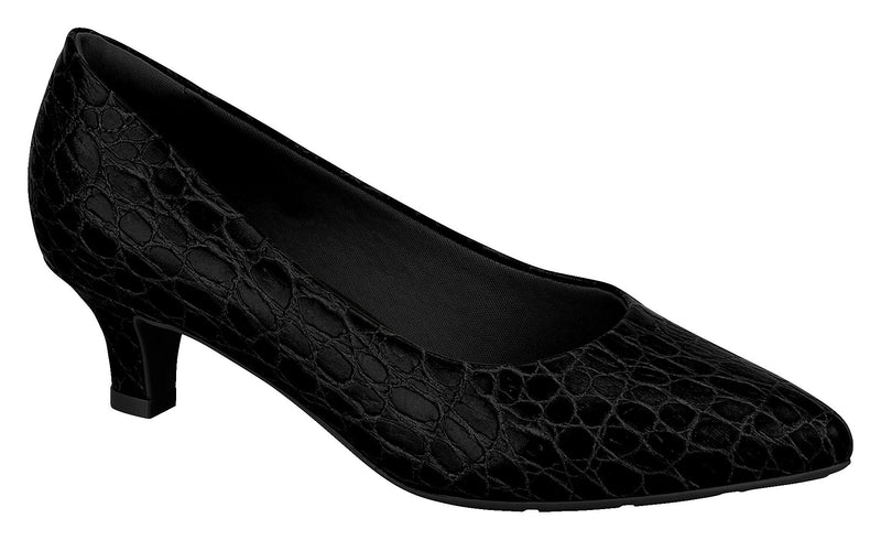 Modare 7314.100 Women Fashion Business Kitten Heel Black Crocodile
