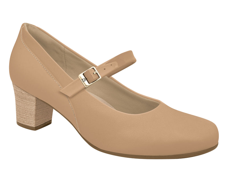 Piccadilly Ref: 110140 Business Court Mary Jane Shoe Medium Heel in Nude