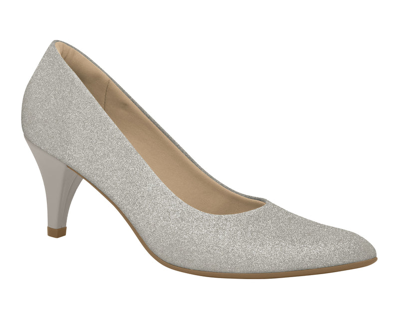 Piccadilly Ref: 745035 Business Stilettos Shoe Mid Heel in Glitter Silver
