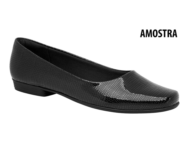 Piccadilly Ref: 250115 Business Court Flat Shoe in Black Lizard